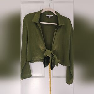 Ro & De Olive Tie-Front Blouse
